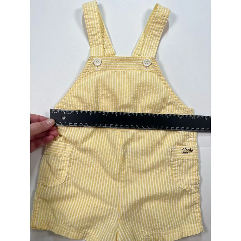 Vintage Izod Lacoste Infant Toddler Seersucker Romper Crocodile Logo Size 2T - Picture 6 of 8